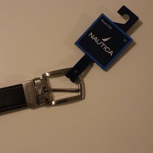 NWT Nautica Brown Black Reversible Belt Sz32